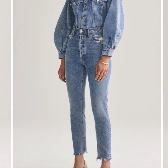 AGOLDE Nico High Rise Slim Fit Jeans in Rooted - Picture 1 of 6